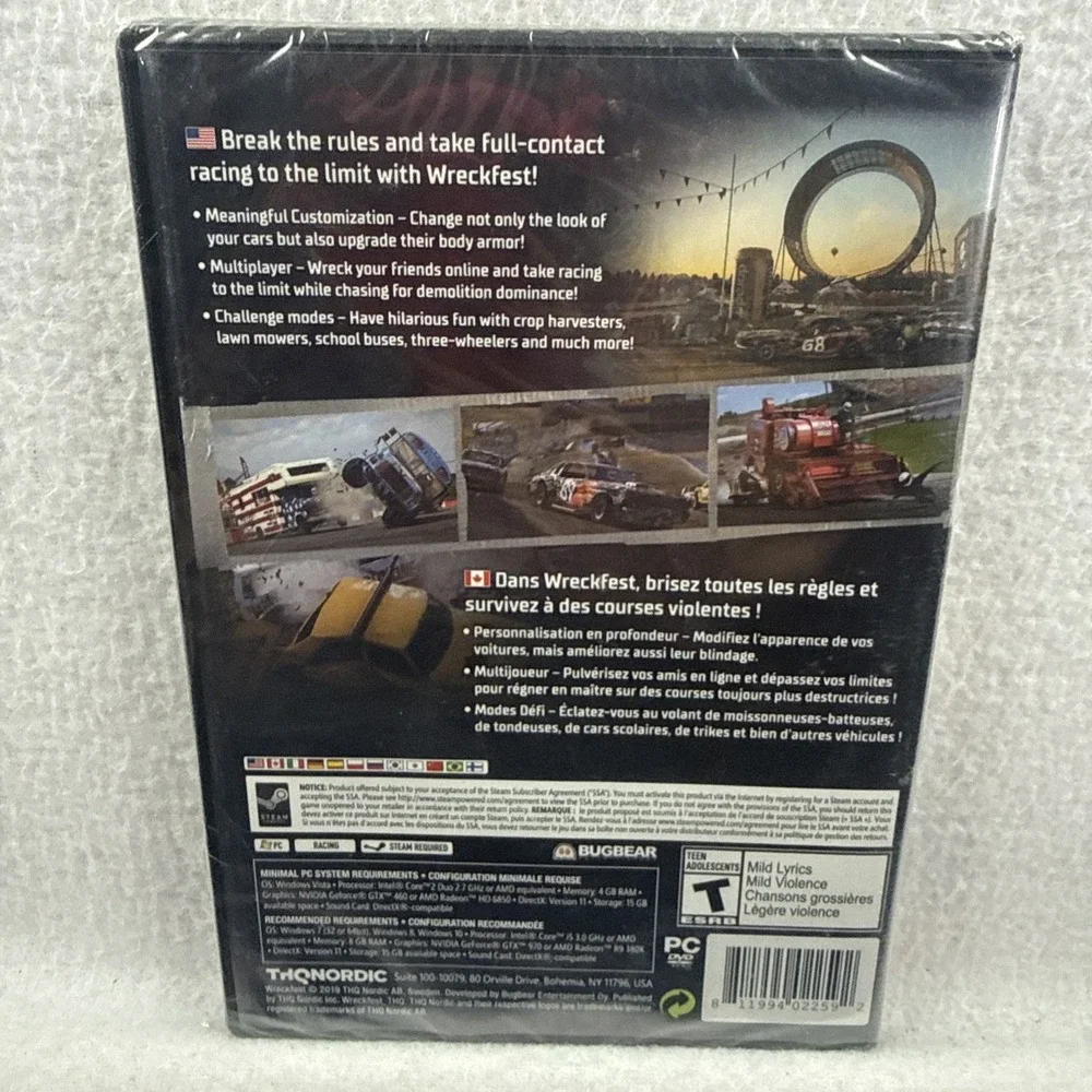 New! Wreckfest Drive Hard Die Last (PC DVD Game) Sealed Computer